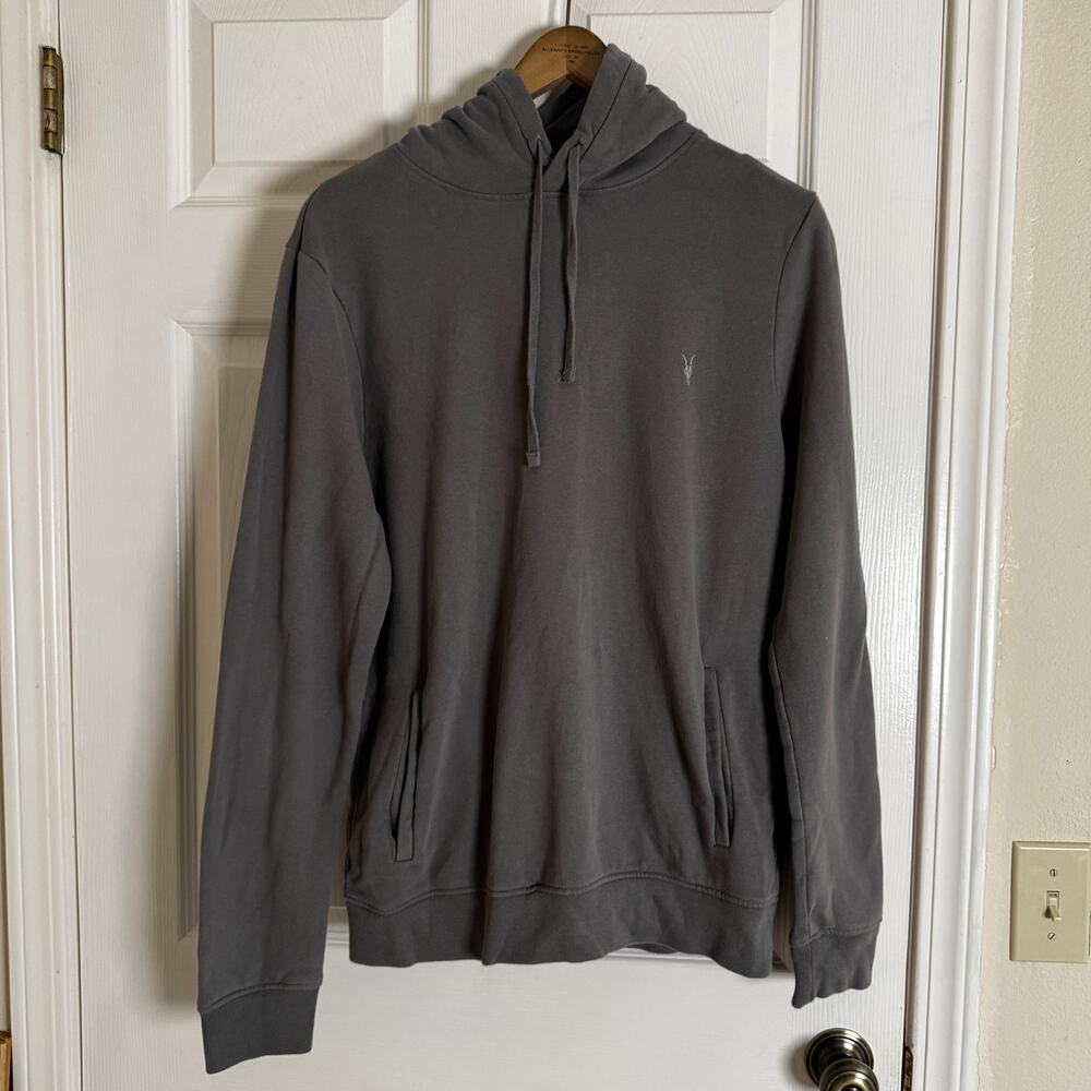 All Saints gray long sleeve hoodie with front pockets mens sz M